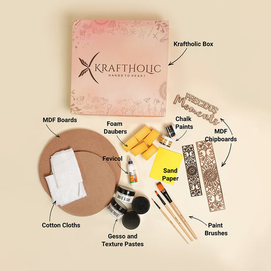 Textura Moments- Elegant Texture Art DIY Kit (Set of 2 Round Boards)