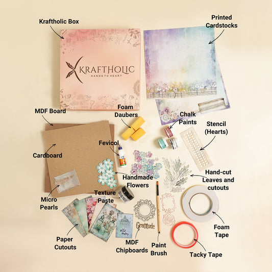 Florique – Mixed Media Art DIY Kit (10x10 inch MDF Board)