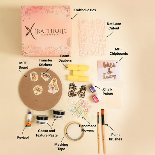 Freewheel – Mixed Media Art DIY Kit (8-inch Round MDF Board)