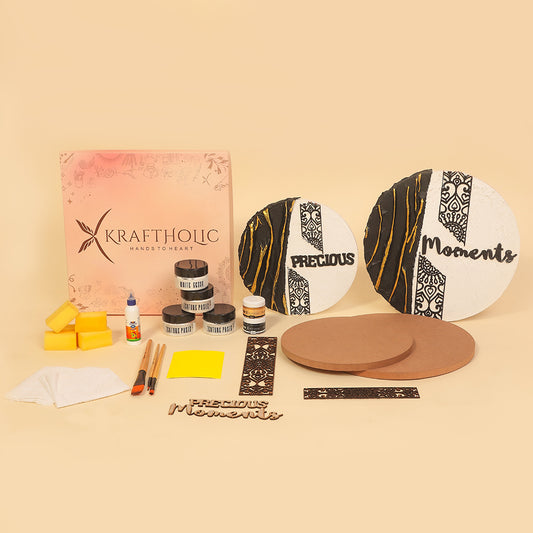 Textura Moments- Elegant Texture Art DIY Kit (Set of 2 Round Boards)