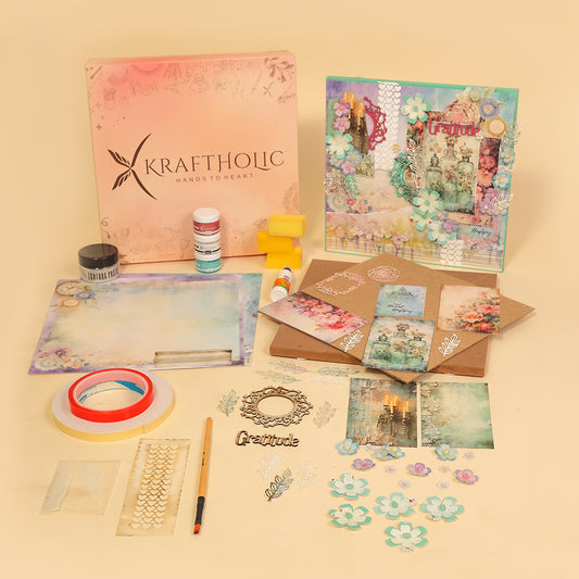Florique – Mixed Media Art DIY Kit (10x10 inch MDF Board)