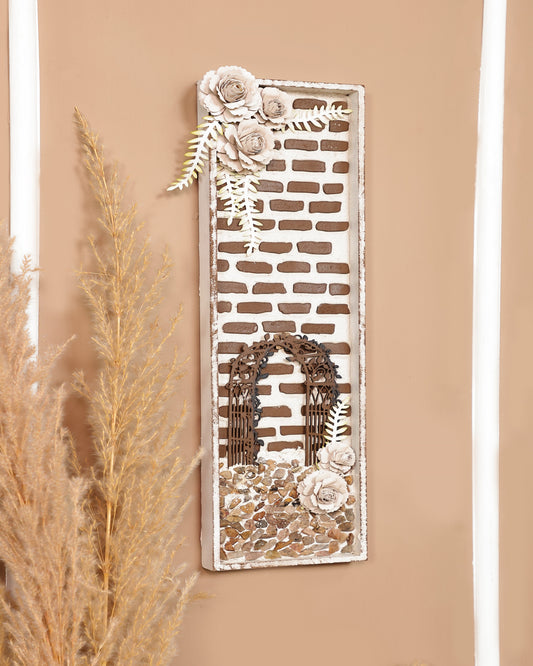 Rustic Garden Gate- Mixed Media Texture Art Shadow Box