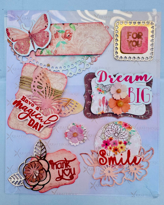 Smiley Dreams -Embossed Handmade Stickers