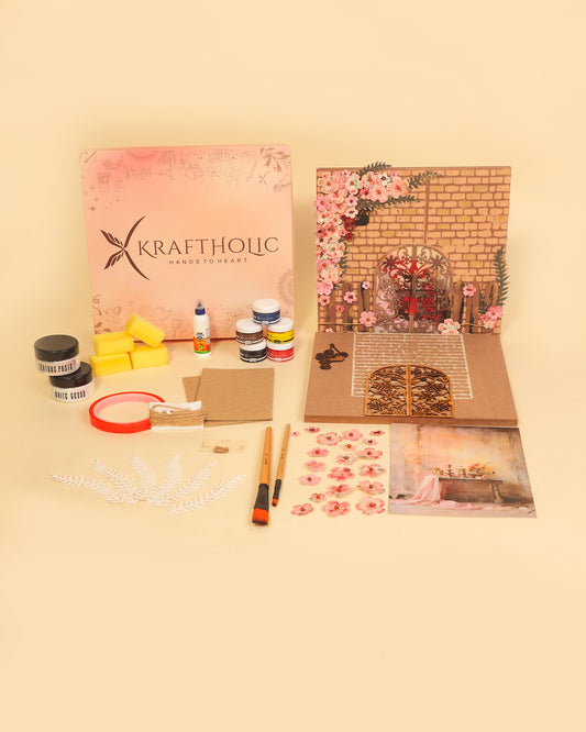 Bloomgate- Mixed Media Art DIY Kit (on a 10x10 inch MDF Board)