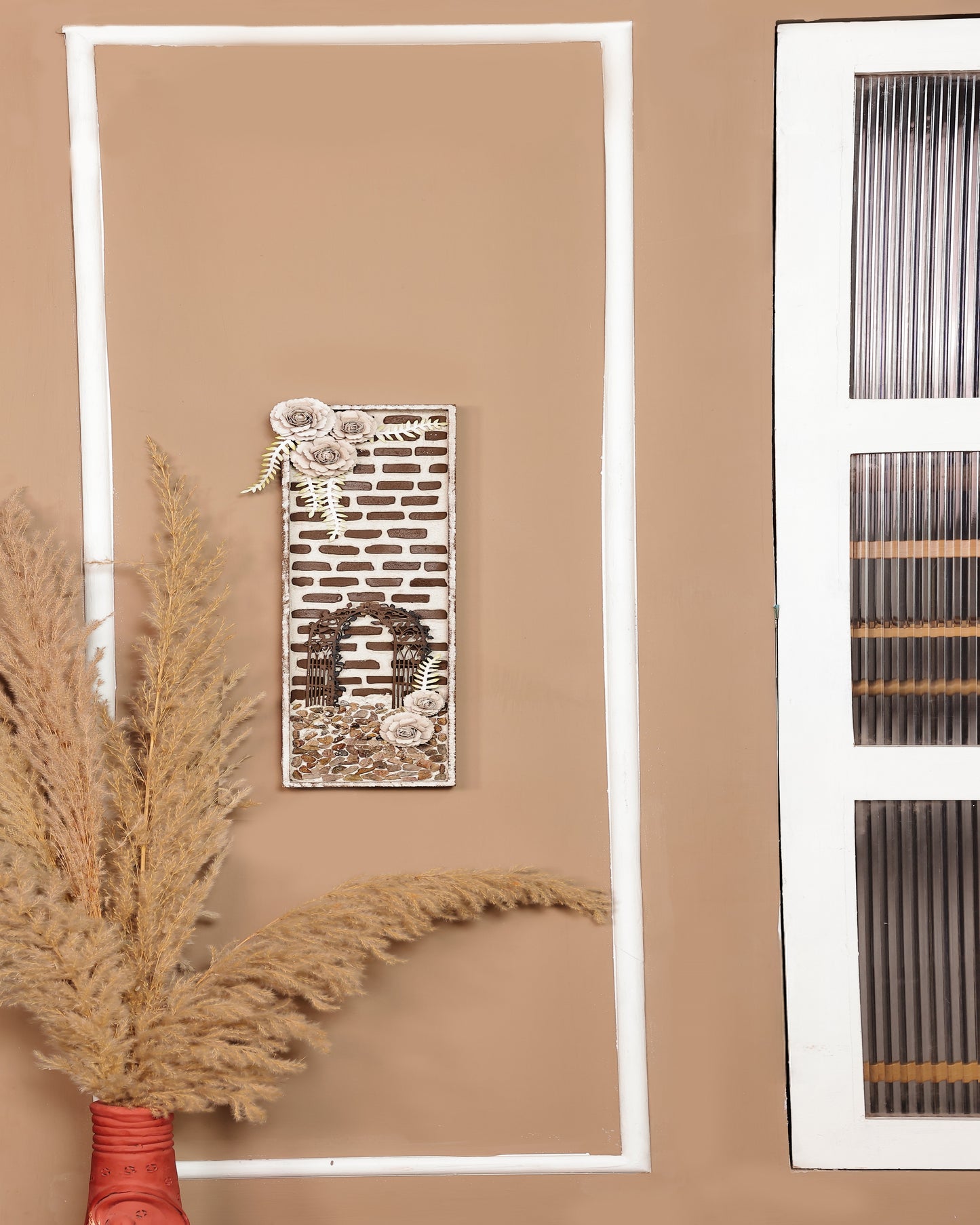 Rustic Garden Gate- Mixed Media Texture Art Shadow Box