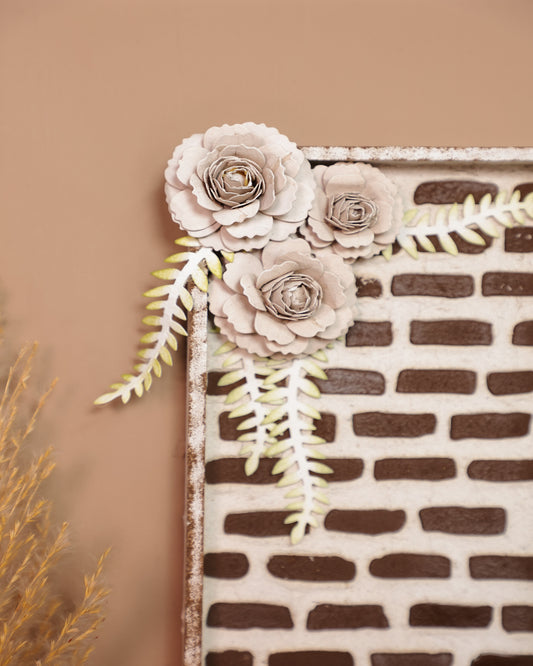 Rustic Garden Gate- Mixed Media Texture Art Shadow Box