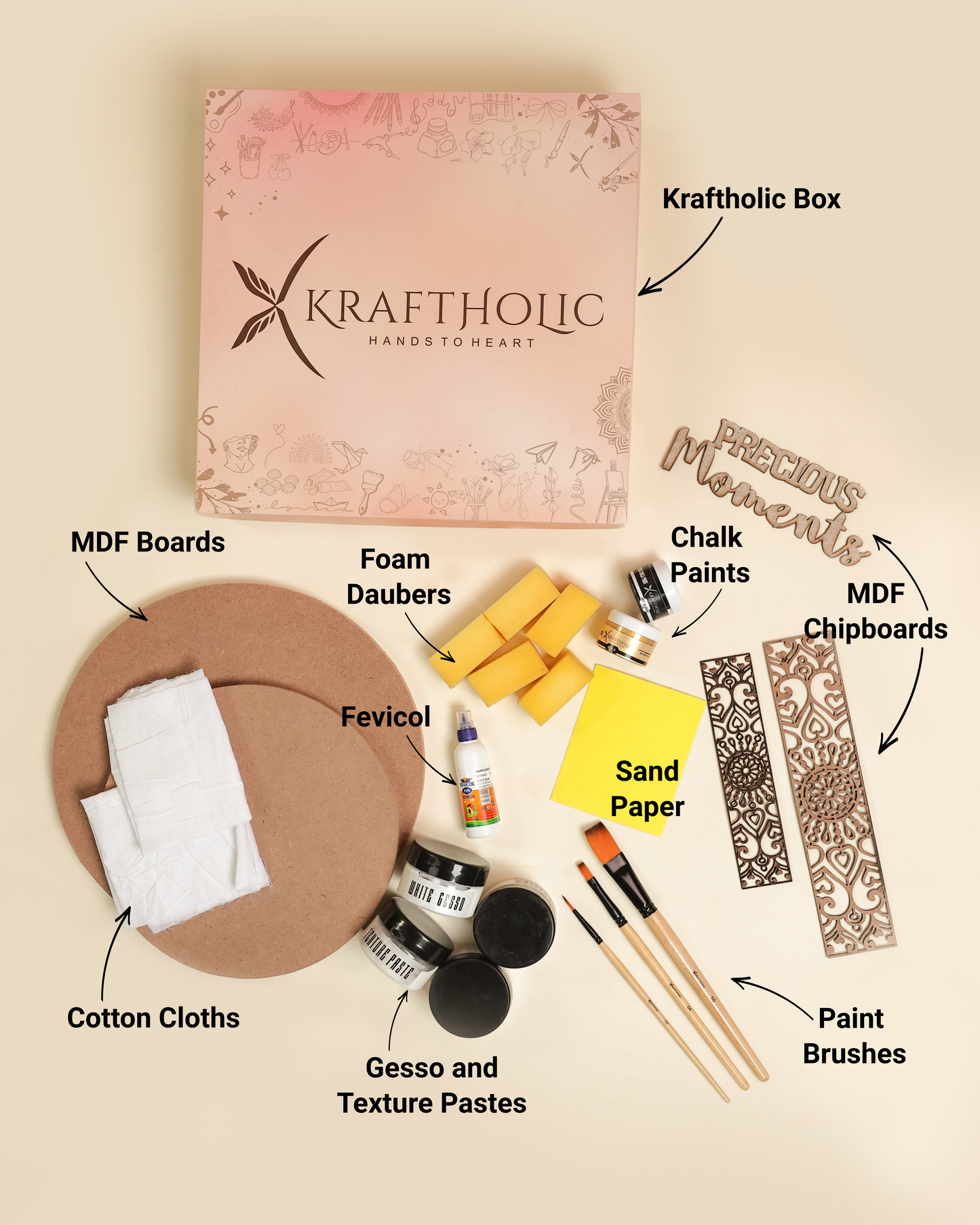 Textura Moments- Elegant Texture Art DIY Kit (Set of 2 Round Boards)