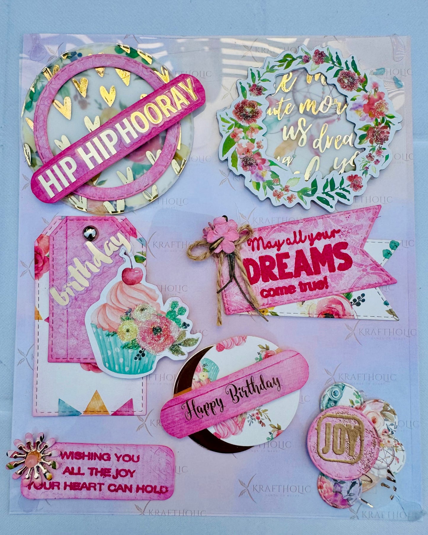 Yearday Wishes -Embossed Handmade Stickers