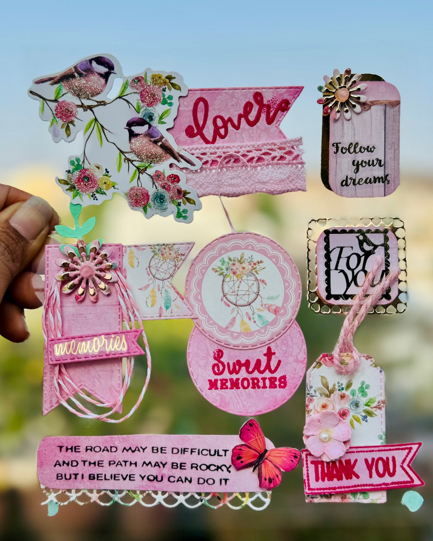 Candied Memories -Embossed Handmade Stickers