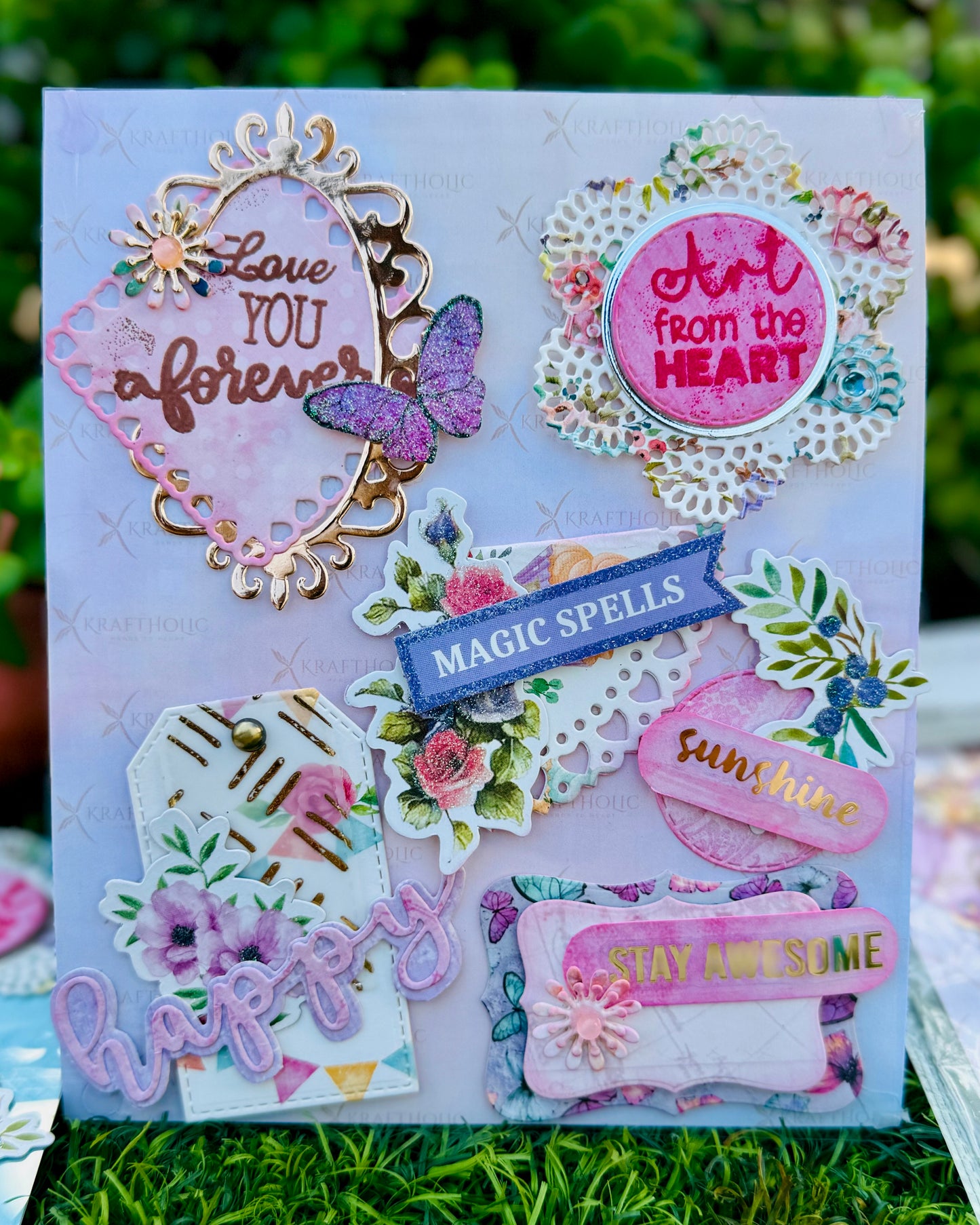 Stay Awesome -Embossed Handmade Stickers