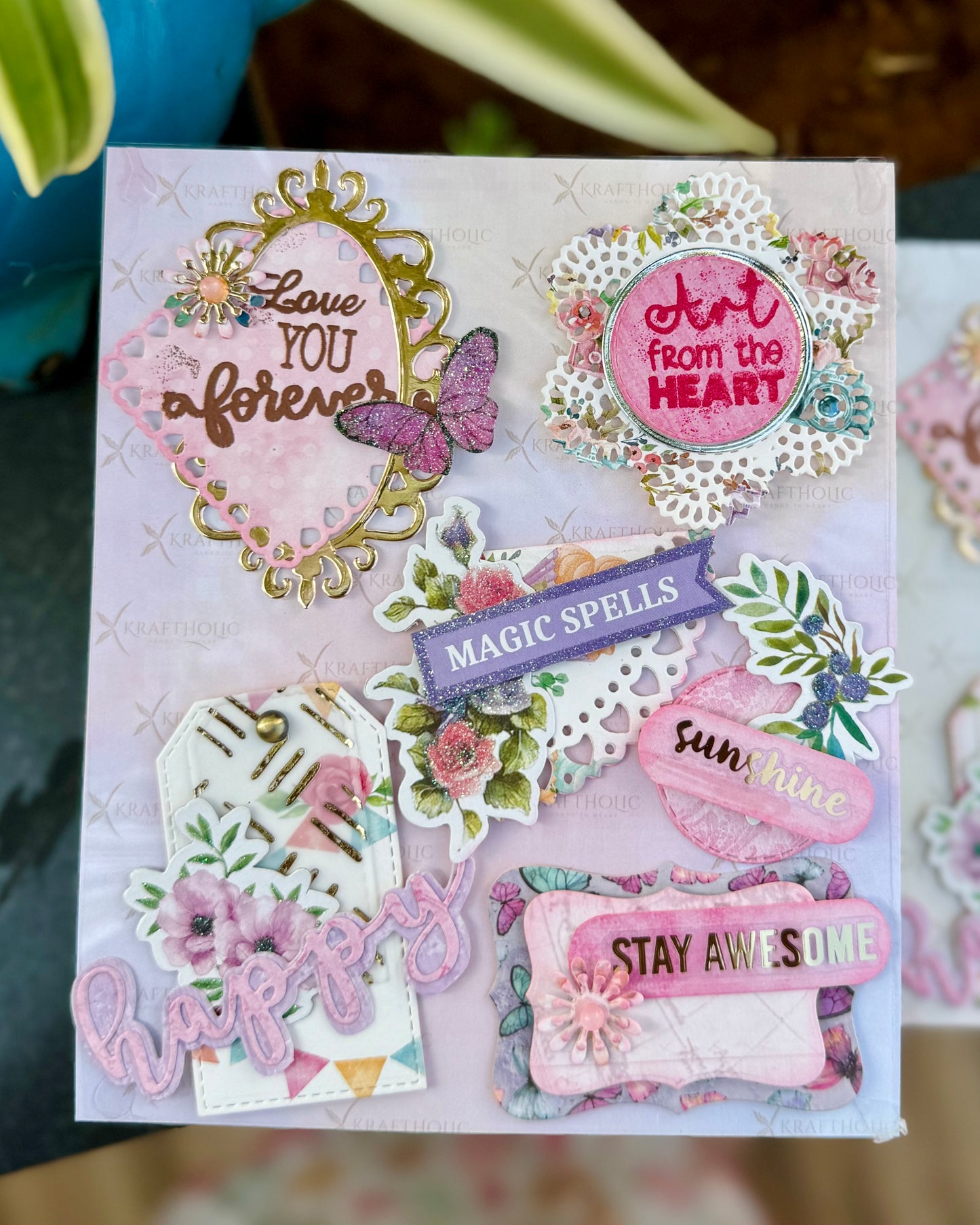 Stay Awesome -Embossed Handmade Stickers