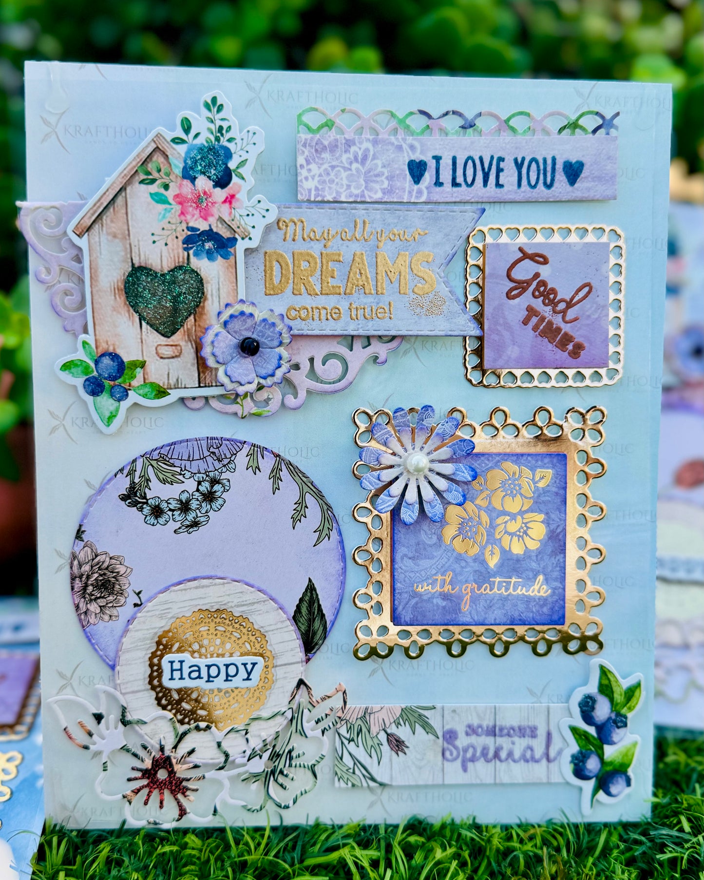 Lilac Dreams -Embossed Handmade Stickers